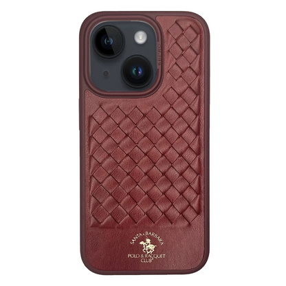 Santa Barbara Polo Racquet Club Apple iPhone 15 Plus Ravel Deri Kapak - Kırmızı