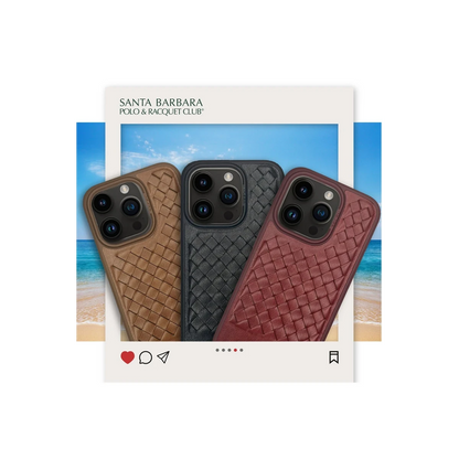 Santa Barbara Polo Racquet Club Apple iPhone 15 Plus Ravel Deri Kapak - Kırmızı