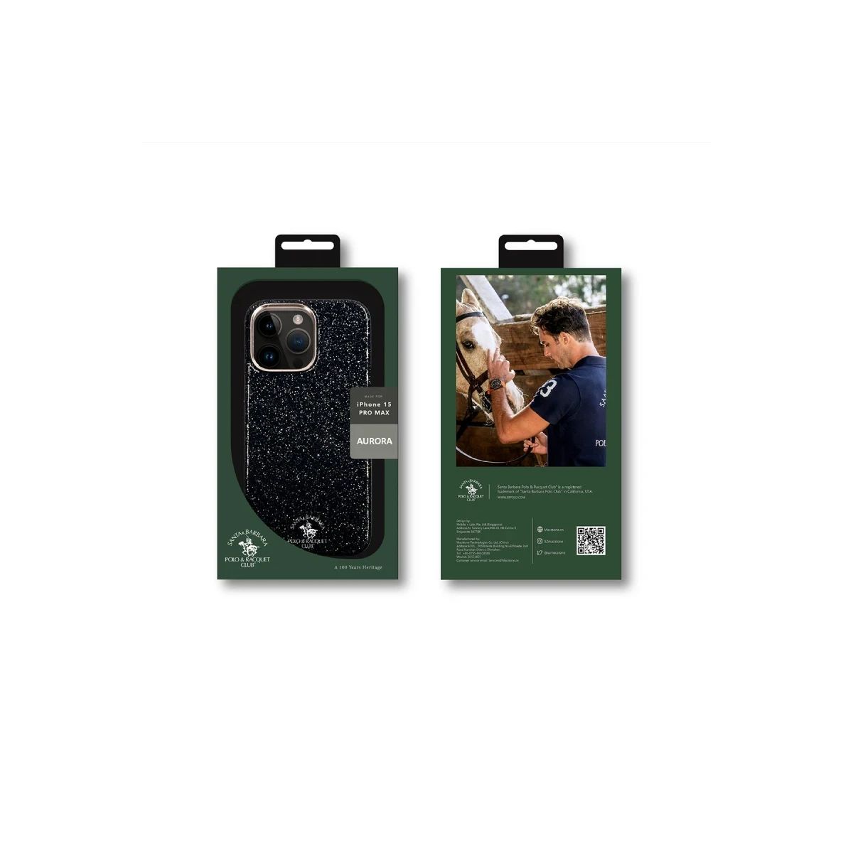 Santa Barbara Polo Racquet Club Apple iPhone 15 Pro Aurora Simli Kapak - Gümüş