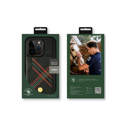 Santa Barbara Polo Racquet Club Apple iPhone 15 Pro Burke Manyetik Cüzdanlı Kapak - Siyah