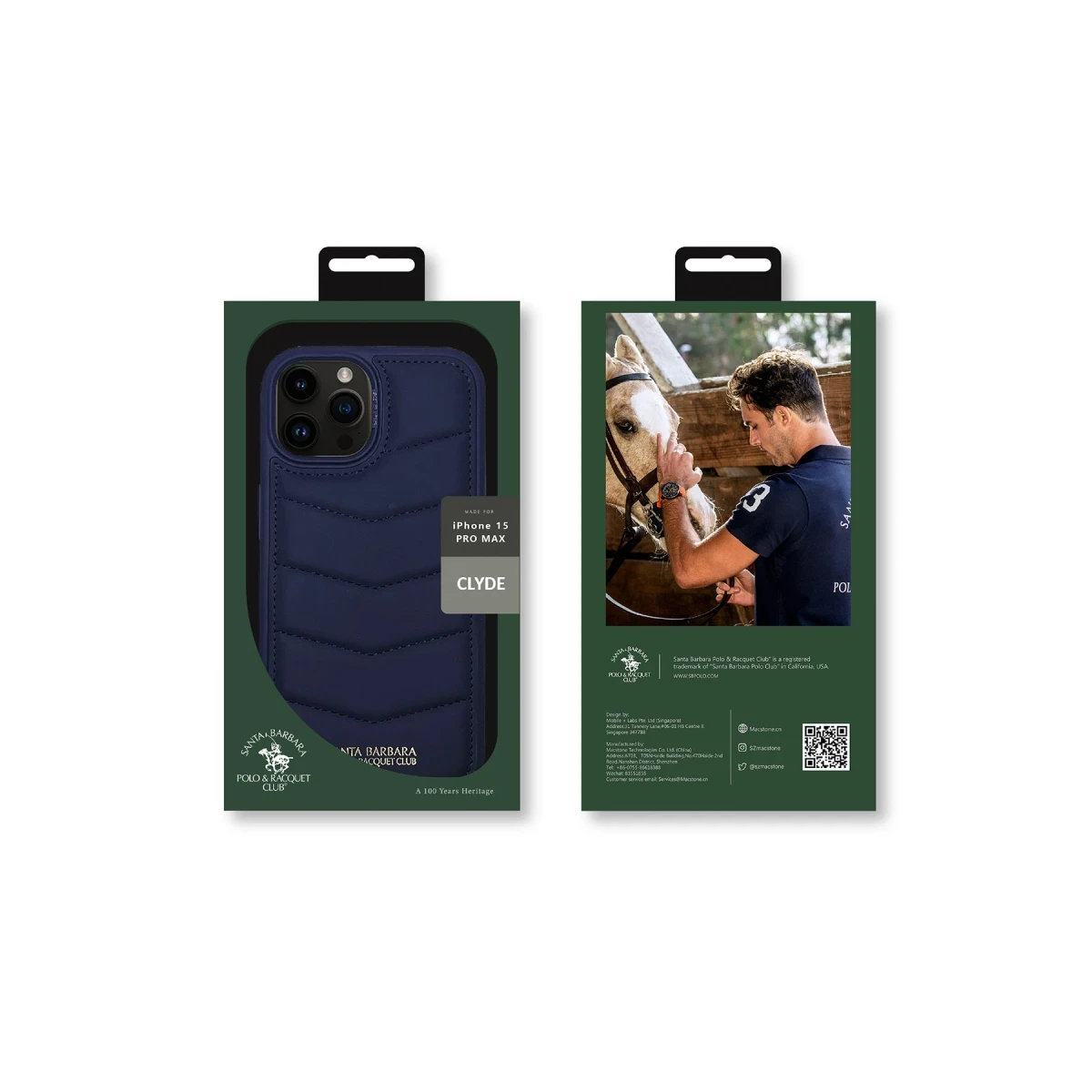 Santa Barbara Polo Racquet Club Apple iPhone 15 Pro Clyde Stand Kapak - Lacivert