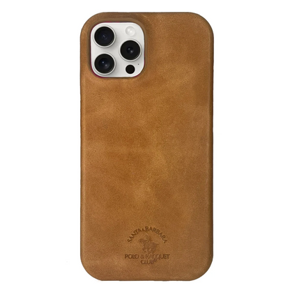 Santa Barbara Polo Racquet Club Apple iPhone 15 Pro Elton Genuine Magsafe Deri Kapak - Kahverengi
