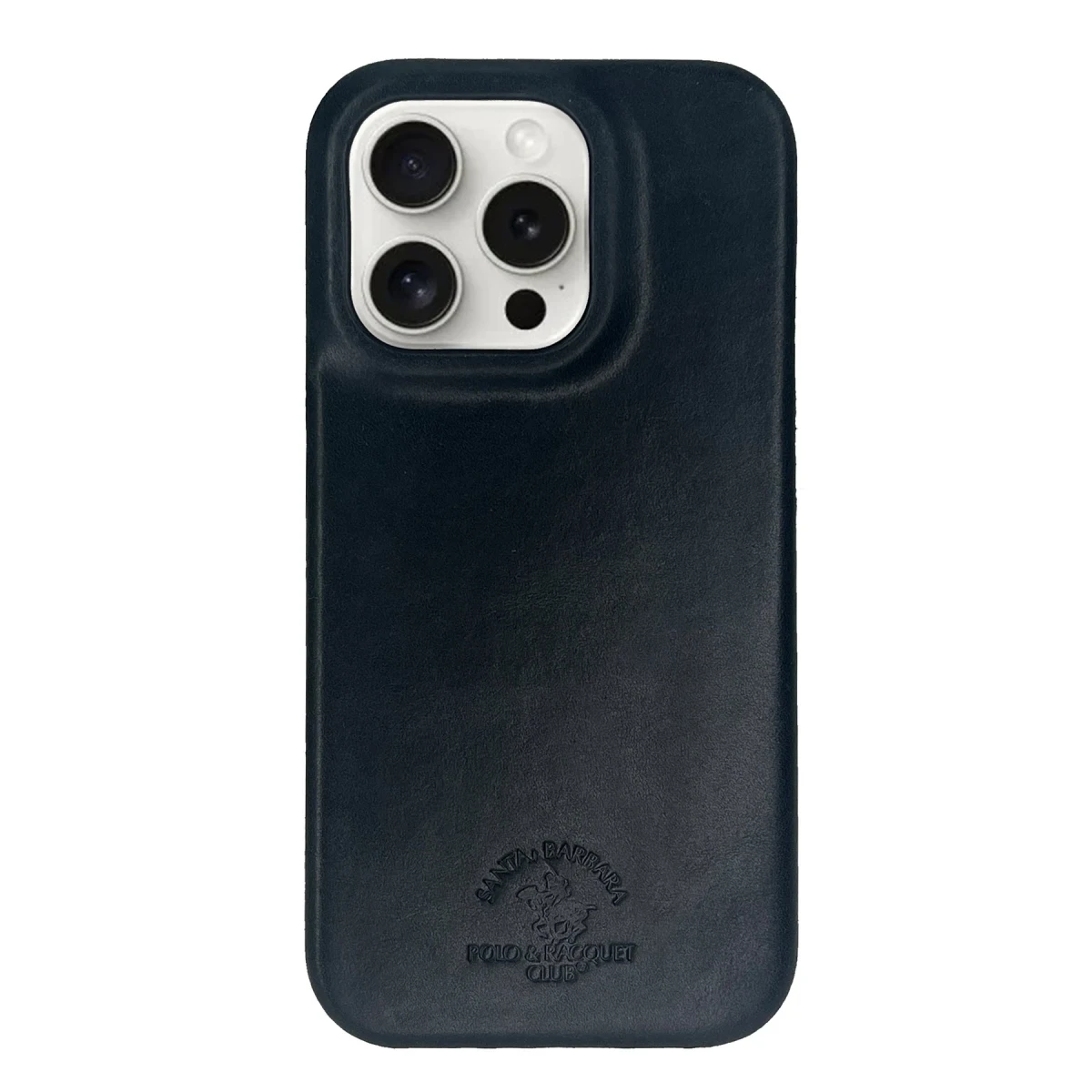 Santa Barbara Polo Racquet Club Apple iPhone 15 Pro Elton Genuine Magsafe Deri Kapak - Siyah