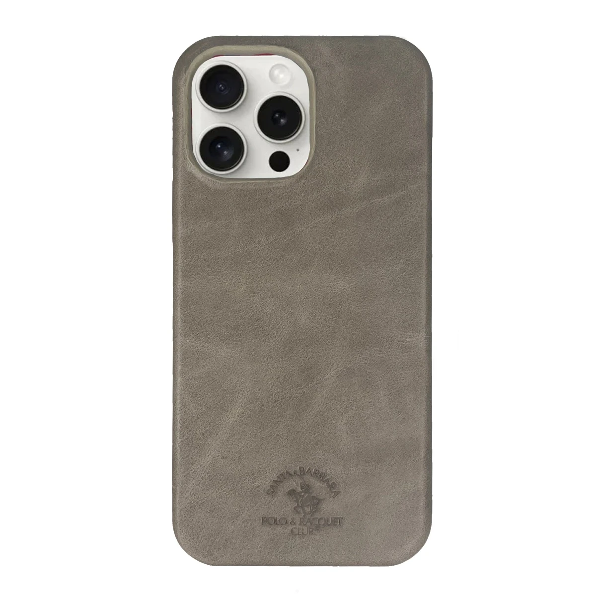 Santa Barbara Polo Racquet Club Apple iPhone 15 Pro Elton Genuine Magsafe Deri Kapak - Titan Gri
