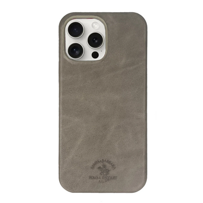 Santa Barbara Polo Racquet Club Apple iPhone 15 Pro Elton Genuine Magsafe Deri Kapak - Titan Gri