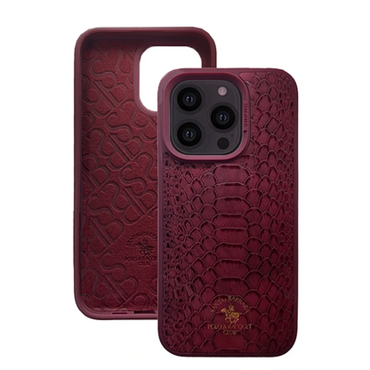 Santa Barbara Polo Racquet Club Apple iPhone 15 Pro Knight Deri Kapak - Kırmızı