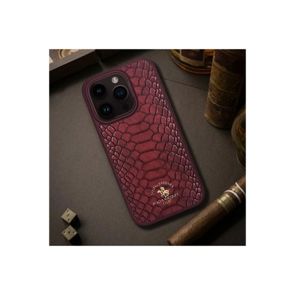 Santa Barbara Polo Racquet Club Apple iPhone 15 Pro Knight Deri Kapak - Kırmızı