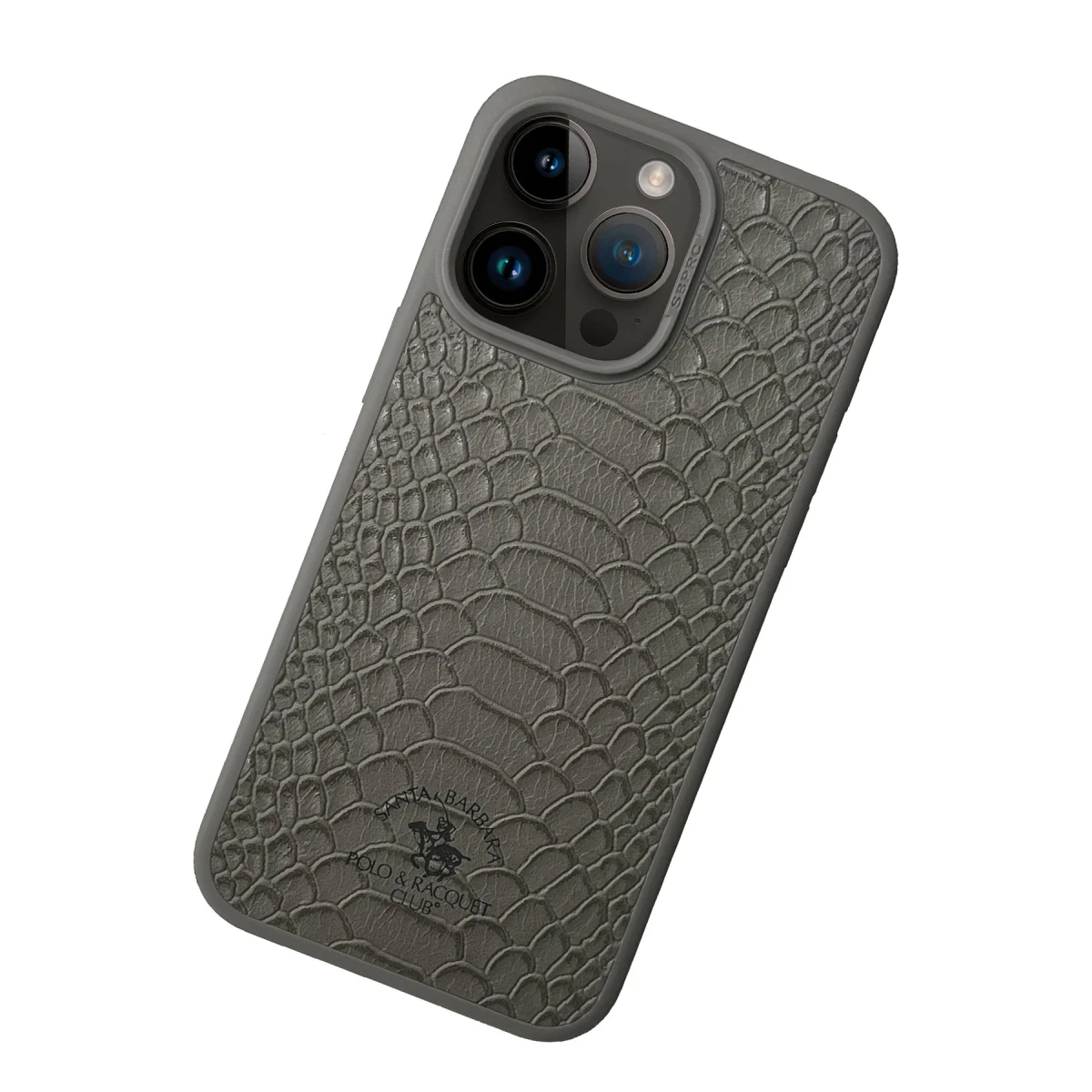 Santa Barbara Polo Racquet Club Apple iPhone 15 Pro Knight Deri Kapak - Titan Gri