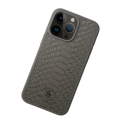 Santa Barbara Polo Racquet Club Apple iPhone 15 Pro Knight Deri Kapak - Titan Gri