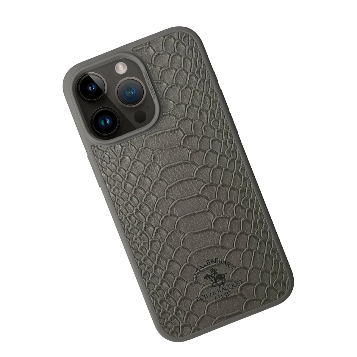 Santa Barbara Polo Racquet Club Apple iPhone 15 Pro Knight Deri Kapak - Titan Gri