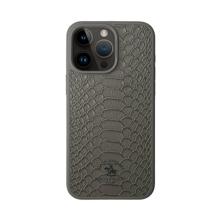 Santa Barbara Polo Racquet Club Apple iPhone 15 Pro Knight Deri Kapak - Titan Gri