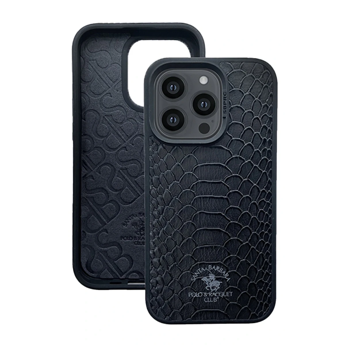 Santa Barbara Polo Racquet Club Apple iPhone 15 Pro Max Knight Deri Kapak - Siyah