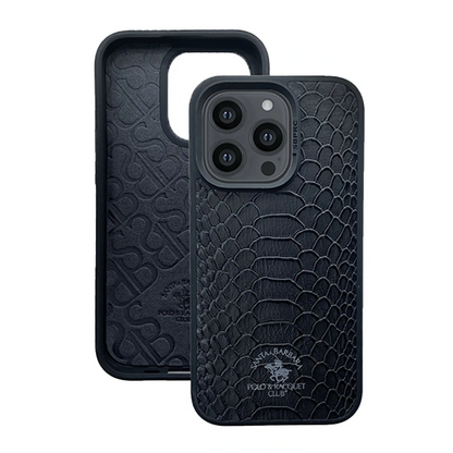 Santa Barbara Polo Racquet Club Apple iPhone 15 Pro Max Knight Deri Kapak - Siyah