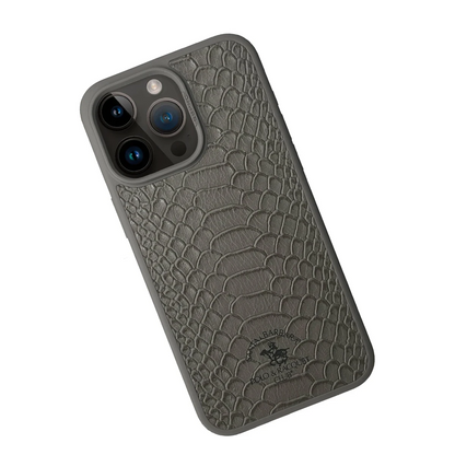 Santa Barbara Polo Racquet Club Apple iPhone 15 Pro Max Knight Deri Kapak - Titan Gri