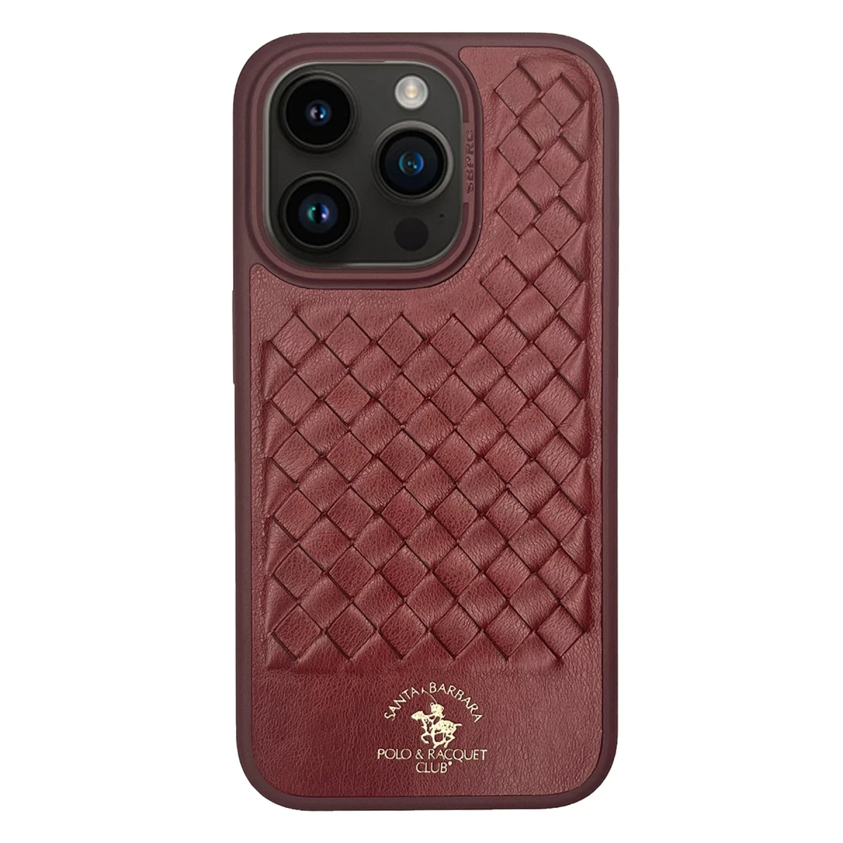 Santa Barbara Polo Racquet Club Apple iPhone 15 Pro Max Ravel Deri Kapak - Kırmızı