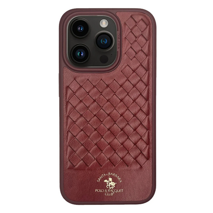Santa Barbara Polo Racquet Club Apple iPhone 15 Pro Max Ravel Deri Kapak - Kırmızı