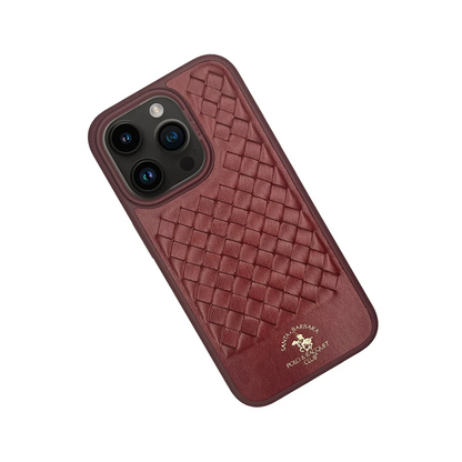 Santa Barbara Polo Racquet Club Apple iPhone 15 Pro Max Ravel Deri Kapak - Kırmızı