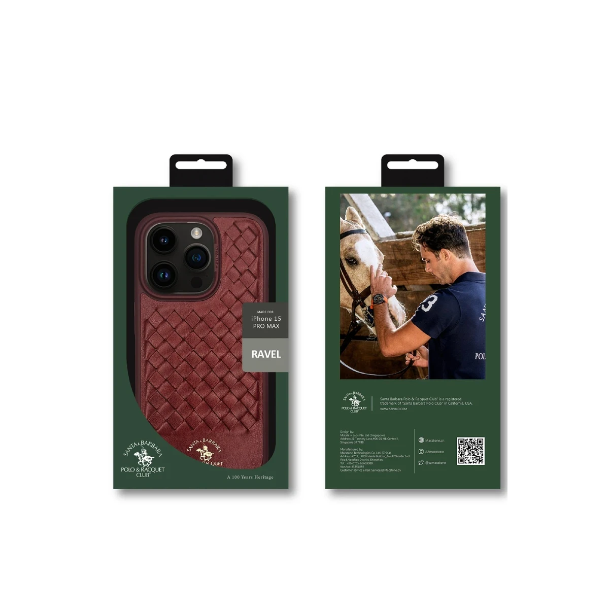 Santa Barbara Polo Racquet Club Apple iPhone 15 Pro Max Ravel Deri Kapak - Lacivert
