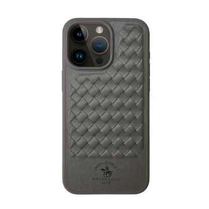 Santa Barbara Polo Racquet Club Apple iPhone 15 Pro Max Ravel Deri Kapak - Titan Gri