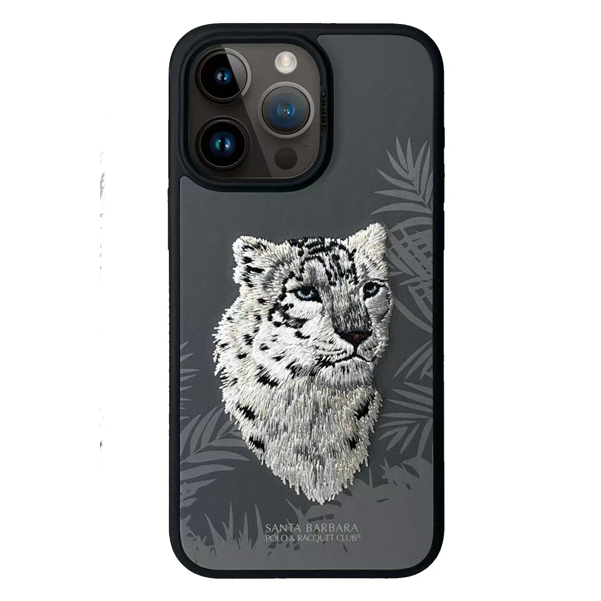 Santa Barbara Polo Racquet Club Apple iPhone 15 Pro Max Savanna Kapak - Snow Leopard Titan Gri