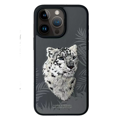 Santa Barbara Polo Racquet Club Apple iPhone 15 Pro Max Savanna Kapak - Snow Leopard Titan Gri