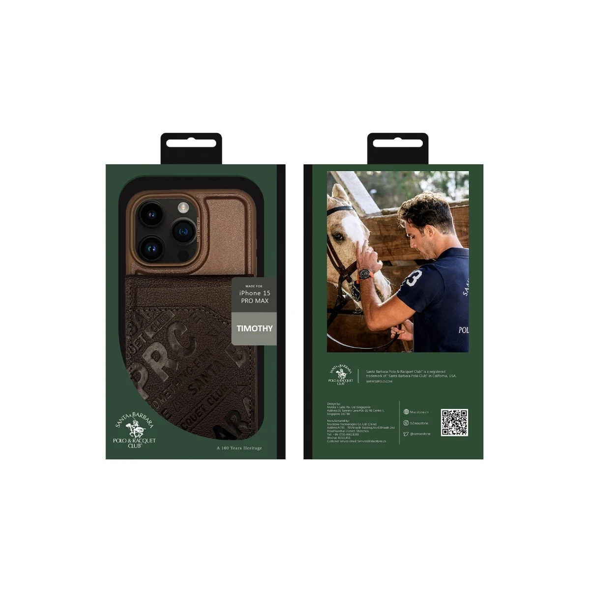 Santa Barbara Polo Racquet Club Apple iPhone 15 Pro Max Timothy Cüzdanlı Standlı Kapak - Kahverengi
