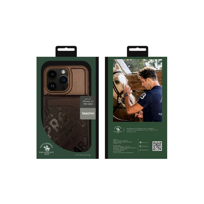 Santa Barbara Polo Racquet Club Apple iPhone 15 Pro Max Timothy Cüzdanlı Standlı Kapak - Kahverengi