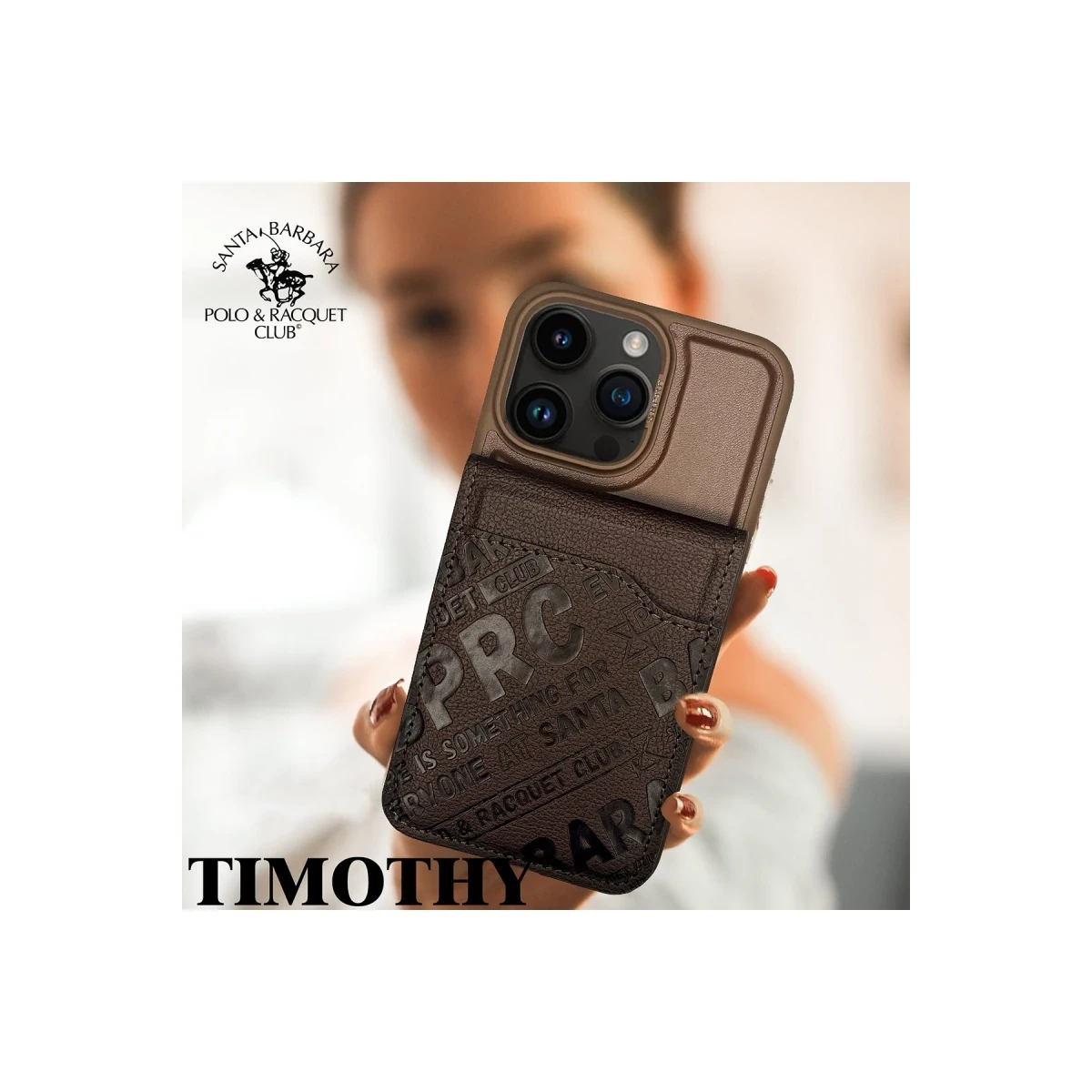 Santa Barbara Polo Racquet Club Apple iPhone 15 Pro Max Timothy Cüzdanlı Standlı Kapak - Siyah