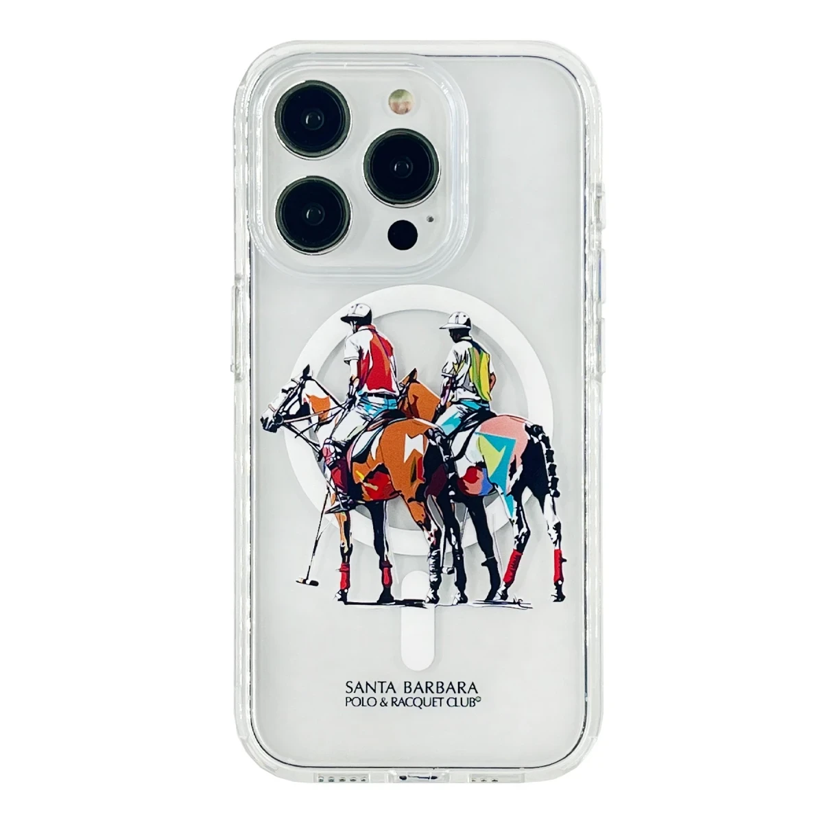 Santa Barbara Polo Racquet Club Apple iPhone 15 Pro Max Willie Şeffaf Magsafe Kapak - Geometry