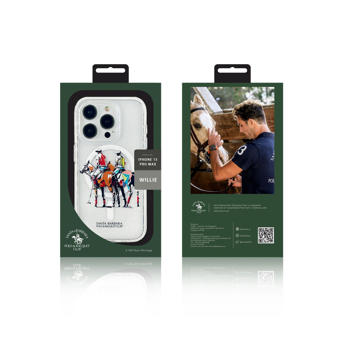 Santa Barbara Polo Racquet Club Apple iPhone 15 Pro Max Willie Şeffaf Magsafe Kapak