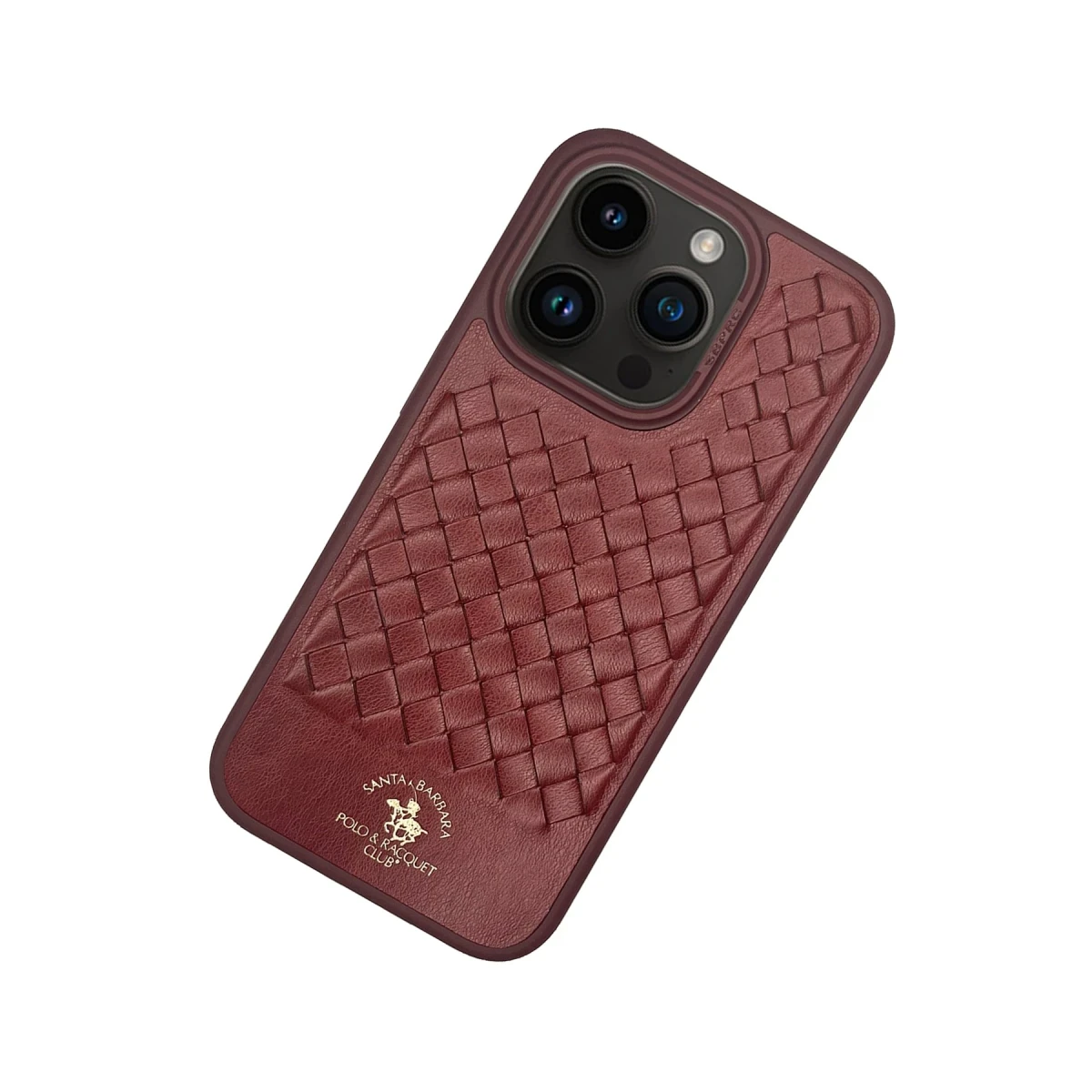 Santa Barbara Polo Racquet Club Apple iPhone 15 Pro Ravel Deri Kapak - Kırmızı