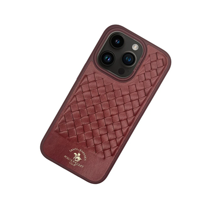Santa Barbara Polo Racquet Club Apple iPhone 15 Pro Ravel Deri Kapak - Kırmızı