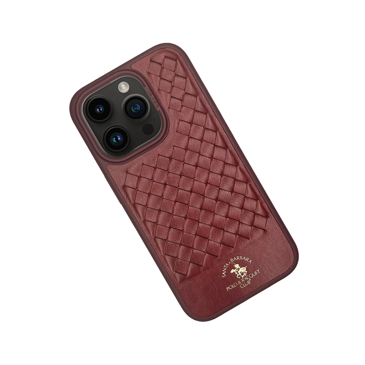 Santa Barbara Polo Racquet Club Apple iPhone 15 Pro Ravel Deri Kapak - Kırmızı