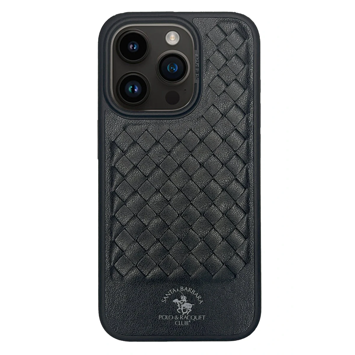 Santa Barbara Polo Racquet Club Apple iPhone 15 Pro Ravel Deri Kapak - Siyah