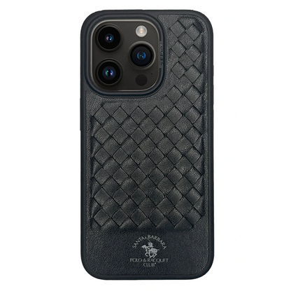 Santa Barbara Polo Racquet Club Apple iPhone 15 Pro Ravel Deri Kapak - Siyah