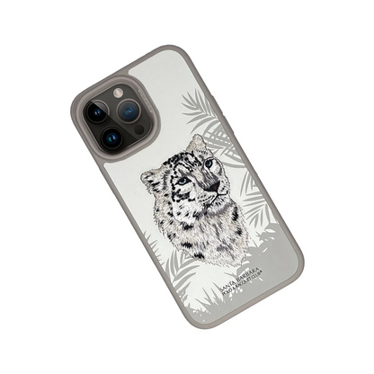 Santa Barbara Polo Racquet Club Apple iPhone 15 Pro Savanna Kapak - Snow Leopard Beyaz