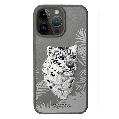 Santa Barbara Polo Racquet Club Apple iPhone 15 Pro Savanna Kapak - Snow Leopard Siyah