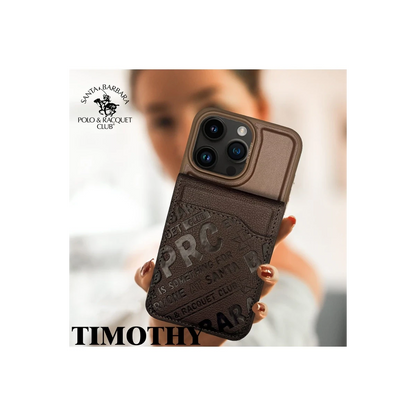 Santa Barbara Polo Racquet Club Apple iPhone 15 Pro Timothy Cüzdanlı Standlı Kapak - Siyah