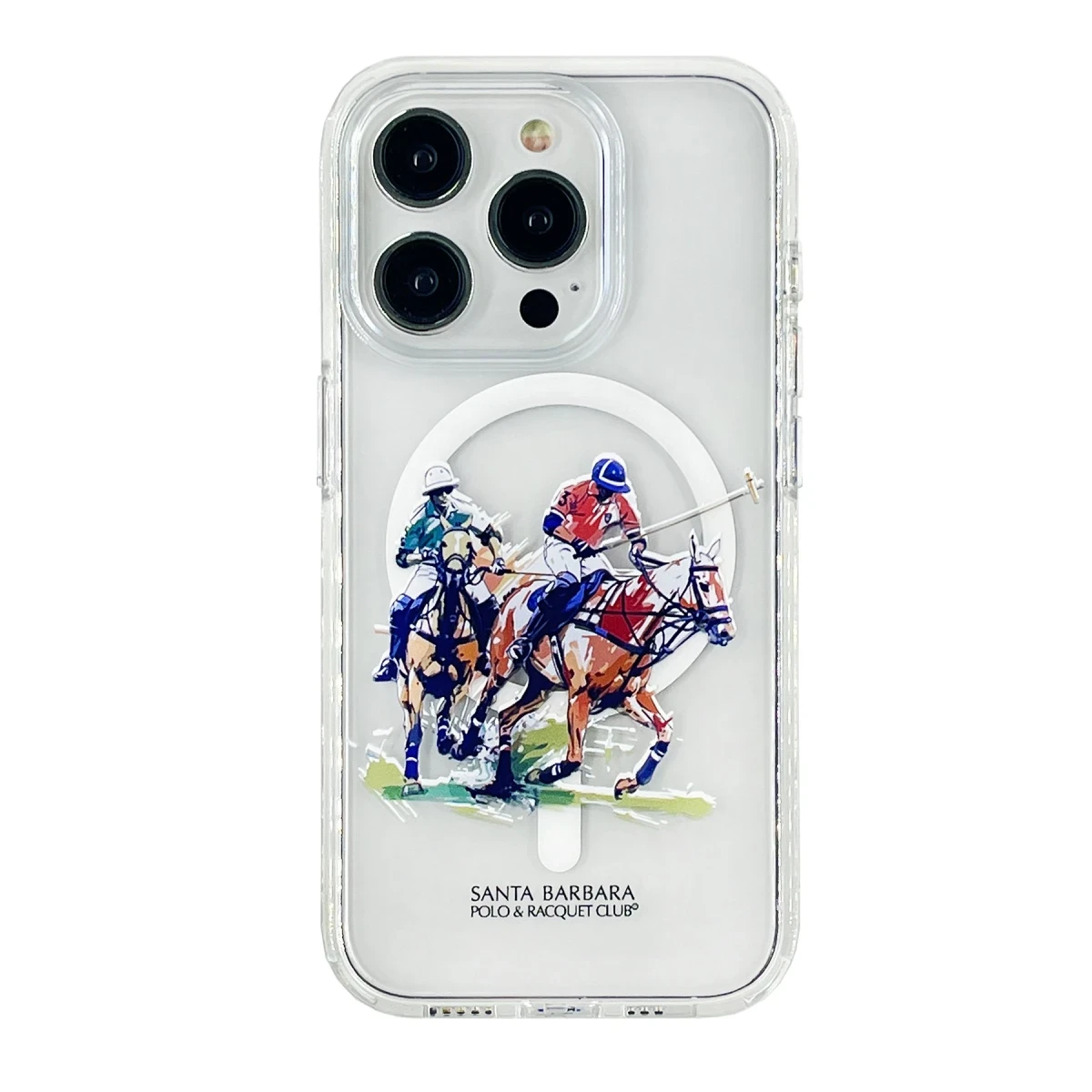 Santa Barbara Polo Racquet Club Apple iPhone 15 Pro Willie Şeffaf Magsafe Kapak - Painting
