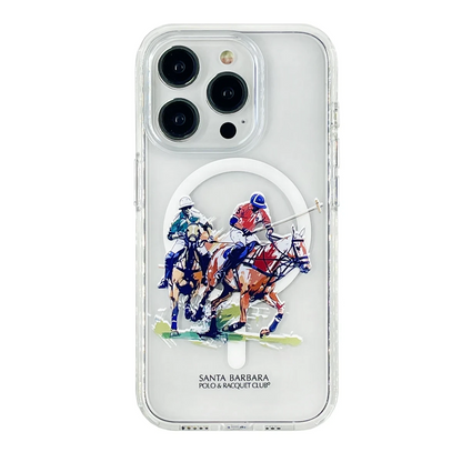 Santa Barbara Polo Racquet Club Apple iPhone 15 Pro Willie Şeffaf Magsafe Kapak - Painting