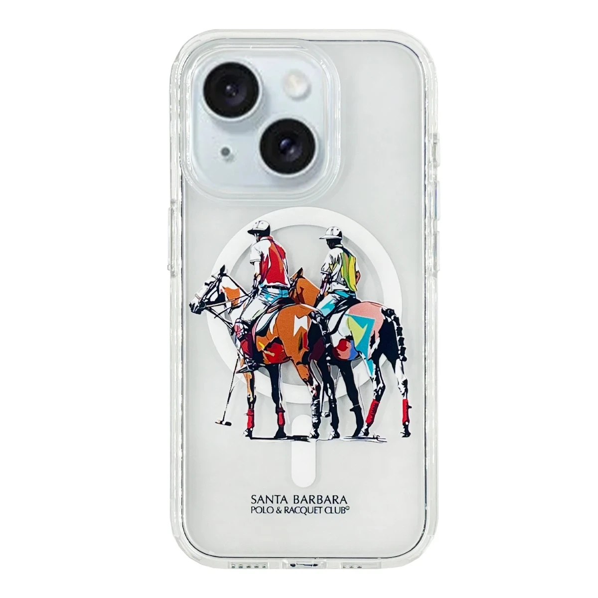 Santa Barbara Polo Racquet Club Apple iPhone 15 Willie Şeffaf Magsafe Kapak - Geometry