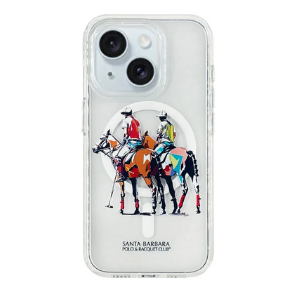 Santa Barbara Polo Racquet Club Apple iPhone 15 Willie Şeffaf Magsafe Kapak - Geometry