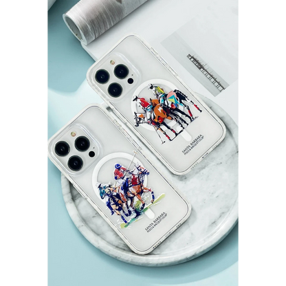 Santa Barbara Polo Racquet Club Apple iPhone 15 Willie Şeffaf Magsafe Kapak - Geometry