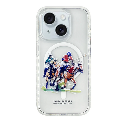Santa Barbara Polo Racquet Club Apple iPhone 15 Willie Şeffaf Magsafe Kapak - Painting