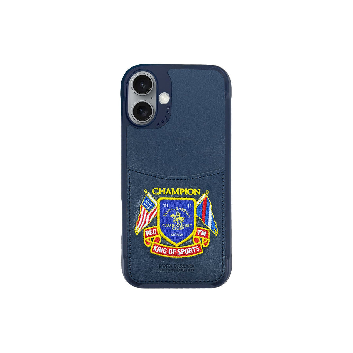 Santa Barbara Polo Racquet Club Apple iPhone 16 Abner İçi Süet Nakış Desenli Kartvizitli Kılıf