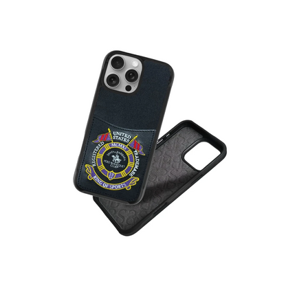 Santa Barbara Polo Racquet Club Apple iPhone 16 Abner İçi Süet Nakış Desenli Kartvizitli Kılıf - Titan Gri