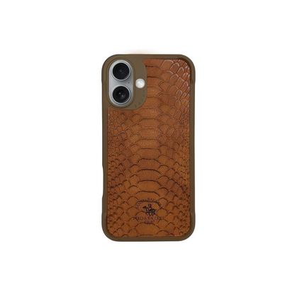 Santa Barbara Polo Racquet Club Apple iPhone 16 Knight Deri Kapak - Kahverengi