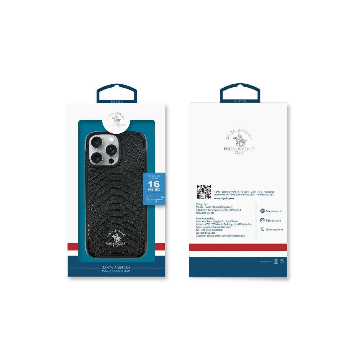 Santa Barbara Polo Racquet Club Apple iPhone 16 Knight Deri Kapak - Siyah