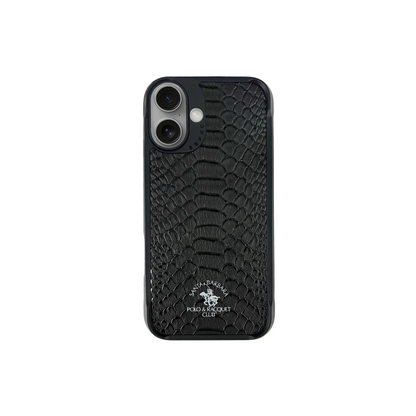 Santa Barbara Polo Racquet Club Apple iPhone 16 Knight Deri Kapak - Siyah