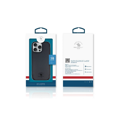 Santa Barbara Polo Racquet Club Apple iPhone 16 Plus Elvis Karbon Magsafe Kapak - Siyah